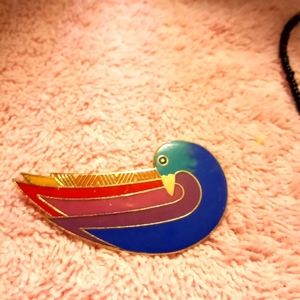 Laura Burch brooch rainbow dove